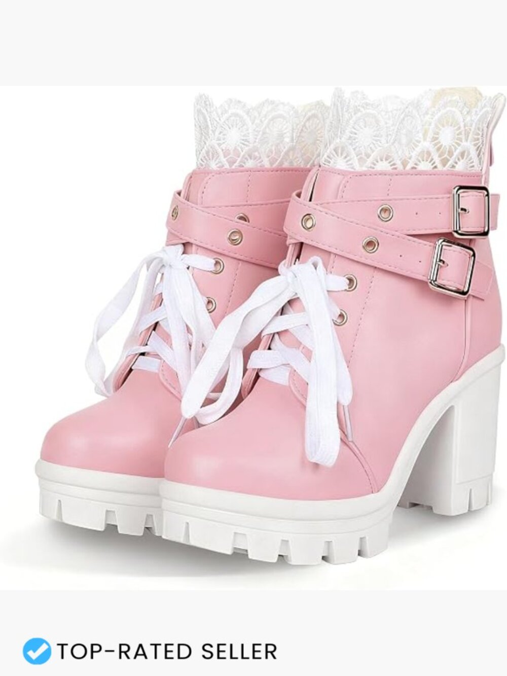 Chunky Platform Lace Up Ankle Boots Gothic Punk Block Heel Booties